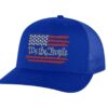 "Embroidered distressed flag hat with 'We The People,' perfect for patriotic events"