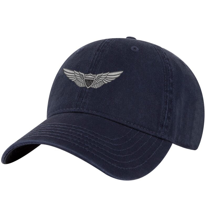 Army Aviation Baseball Cap with embroidered US Army Aviation Pilot Wings in silver, 100% cotton, and strapback closure – Patriotic Military Cap for Veterans and Pilots