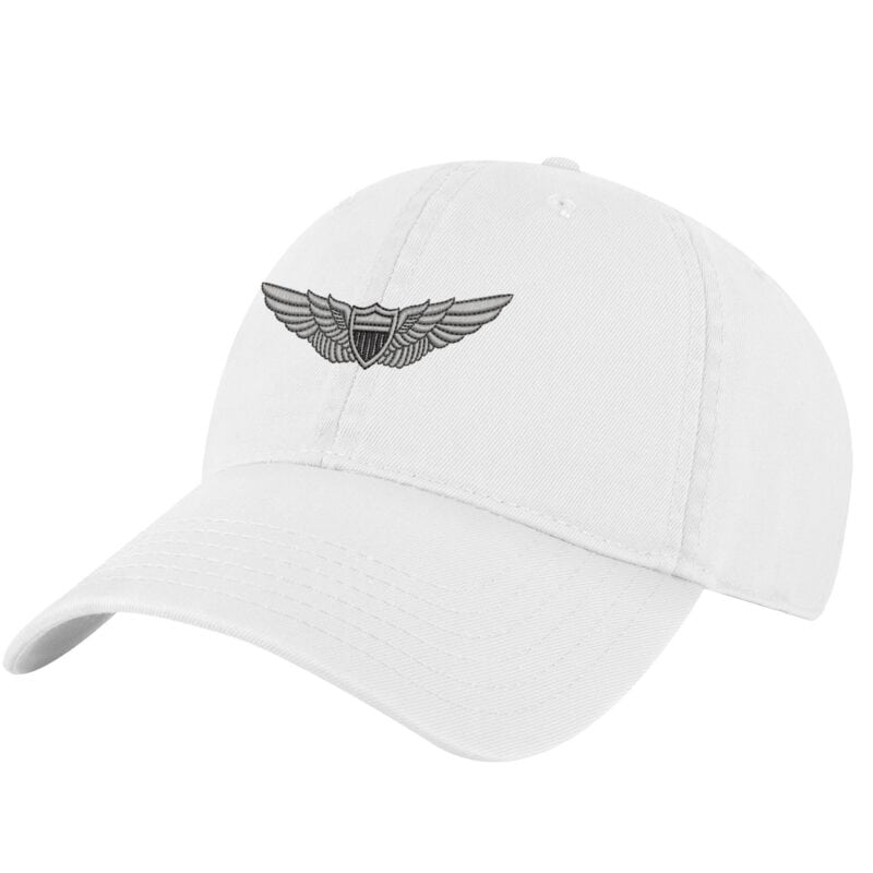 Army Aviation Baseball Cap with embroidered US Army Aviation Pilot Wings in silver, 100% cotton, and strapback closure – Patriotic Military Cap for Veterans and Pilots
