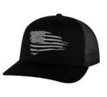 Embroidered distressed flag hat, perfect for modern patriotic style"