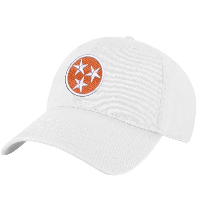 Tennessee Orange Baseball Cap with embroidered Tri-Star design, 100% cotton, and strapback closure – Tennessee Pride Cap for State Lovers