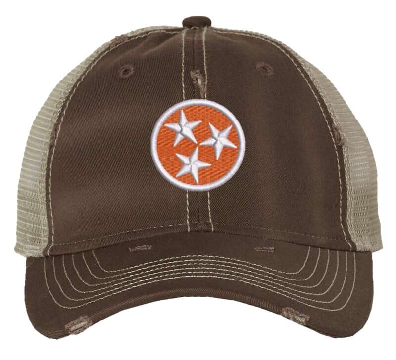 Tennessee Orange Baseball Cap with embroidered Tri-Star design, 100% cotton, and strapback closure – Tennessee Pride Cap for State Lovers
