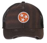 Tennessee Orange Baseball Cap with embroidered Tri-Star design, 100% cotton, and strapback closure – Tennessee Pride Cap for State Lovers