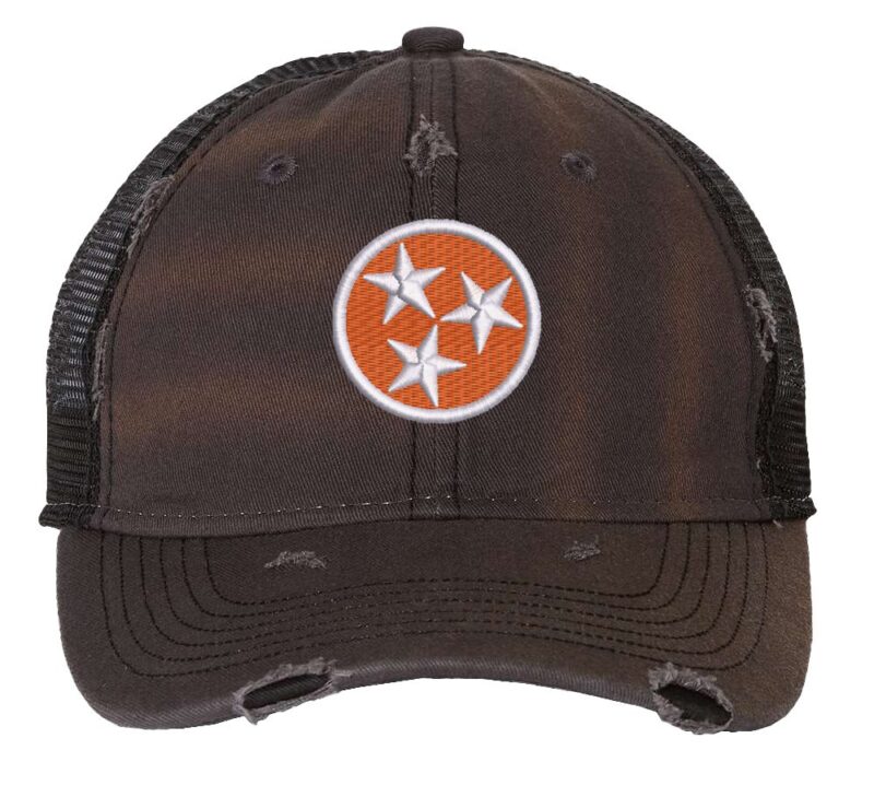 Tennessee Orange Baseball Cap with embroidered Tri-Star design, 100% cotton, and strapback closure – Tennessee Pride Cap for State Lovers
