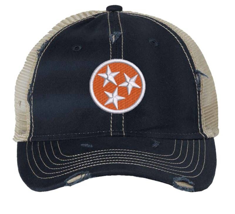 Tennessee Orange Baseball Cap with embroidered Tri-Star design, 100% cotton, and strapback closure – Tennessee Pride Cap for State Lovers