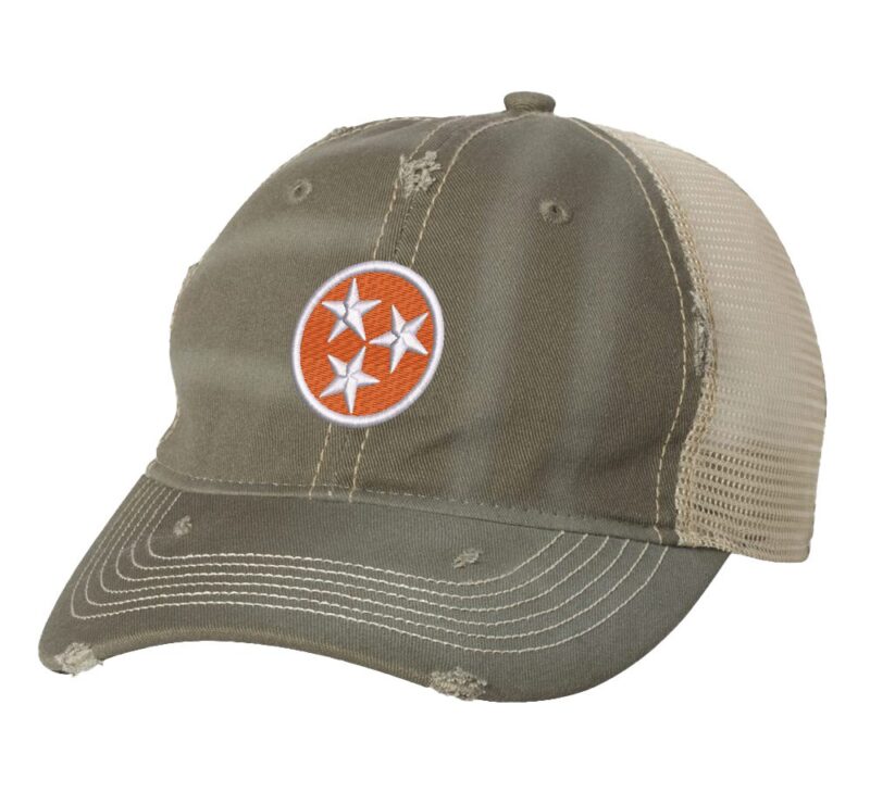 Tennessee Orange Baseball Cap with embroidered Tri-Star design, 100% cotton, and strapback closure – Tennessee Pride Cap for State Lovers