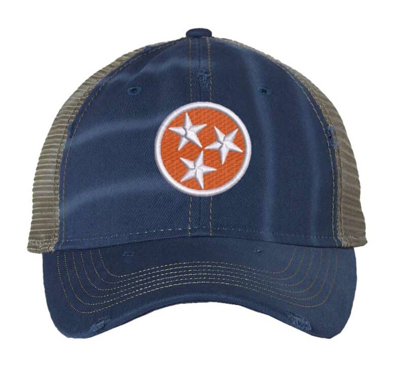 Tennessee Orange Baseball Cap with embroidered Tri-Star design, 100% cotton, and strapback closure – Tennessee Pride Cap for State Lovers