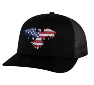eagle snapback hat patriotic eagle cap american flag colors embroidered trucker mesh red white blue