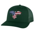 Bold Eagle Snapback Hat with embroidered eagle in American flag colors