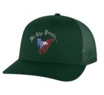 We The People Snapback Hat with embroidered eagle in American flag colors"