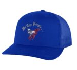 Patriotic trucker cap featuring 'We The People' in silver thread and an eagle design"