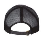 Distressed Indiana Trucker Hat with embroidered state flag, rugged distressed finish, and breathable mesh back, adjustable strapback cap