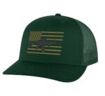 2nd Amendment Snapback Hat with embroidered AR-15 and modern American flag in army colors"