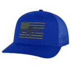"2nd Amendment Snapback Hat with embroidered AR-15 and modern American flag in army colors"