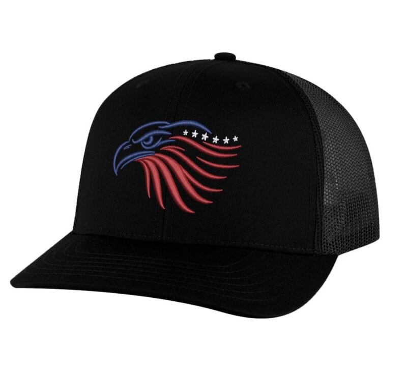 Adjustable trucker hat with USA pride theme"