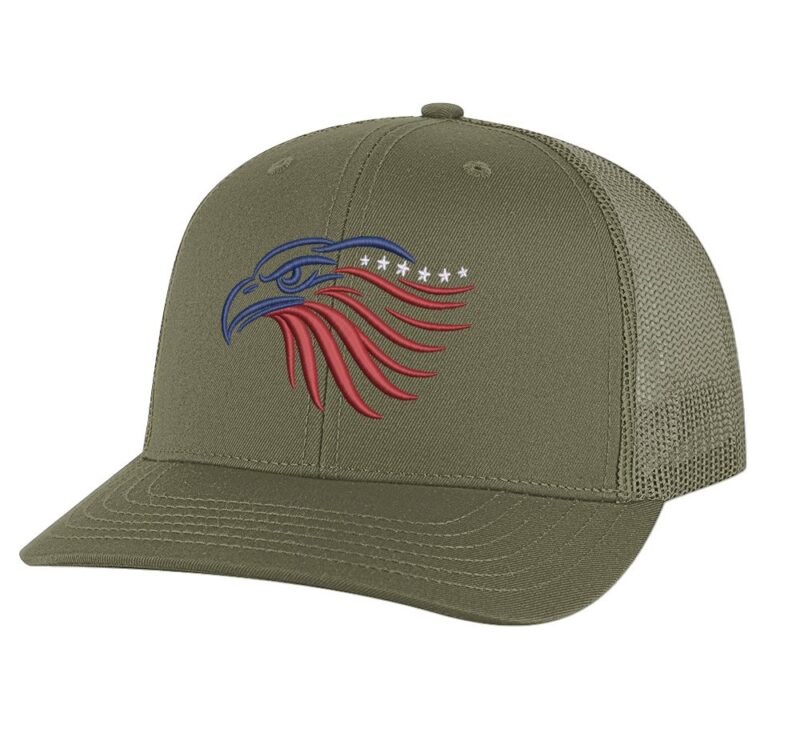 Patriotic snapback cap featuring a minimalist eagle design"