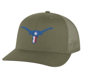texas longhorn hat lone star trucker cap texas flag colors embroidered cowboy western snapback mesh