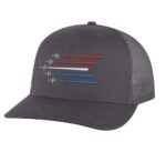 air force trucker hat military aviation cap silver planes red white blue trails patriotic snapback