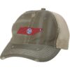 Rugged Distressed Tennessee Trucker Hat with embroidered state shape and tri-star design, distressed finish, and breathable mesh back, adjustable strapback cap