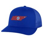 Classic Tennessee Trucker Hat with embroidered state shape and tri-star design, breathable mesh back, and adjustable snapback cap