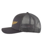 Black American aviation trucker hat with gold embroidered star-and-wings emblem