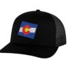 Classic Colorado Trucker Hat with embroidered state flag, breathable mesh back, and adjustable snapback cap