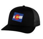 Classic Colorado Trucker Hat with embroidered state flag, breathable mesh back, and adjustable snapback cap