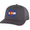 Classic Colorado Trucker Hat with embroidered state flag, breathable mesh back, and adjustable snapback cap