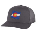 Classic Colorado Trucker Hat with embroidered state flag, breathable mesh back, and adjustable snapback cap