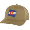 Classic Colorado Trucker Hat with embroidered state flag, breathable mesh back, and adjustable snapback cap