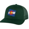 Classic Colorado Trucker Hat with embroidered state flag, breathable mesh back, and adjustable snapback cap
