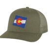 Classic Colorado Trucker Hat with embroidered state flag, breathable mesh back, and adjustable snapback cap