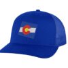 Classic Colorado Trucker Hat with embroidered state flag, breathable mesh back, and adjustable snapback cap