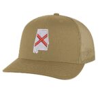 Classic Trucker Hat with Embroidered Alabama State Flag - Mesh Snapback Cap for Men & Women