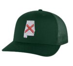 Classic Trucker Hat with Embroidered Alabama State Flag - Mesh Snapback Cap for Men & Women