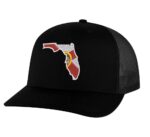 Classic Trucker Hat with Embroidered Florida State Design - Mesh Snapback Cap in Florida Colors