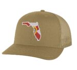 Classic Trucker Hat with Embroidered Florida State Design - Mesh Snapback Cap in Florida Colors