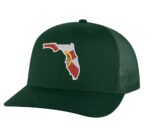 Classic Trucker Hat with Embroidered Florida State Design - Mesh Snapback Cap in Florida Colors