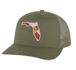 Classic Trucker Hat with Embroidered Florida State Design - Mesh Snapback Cap in Florida Colors