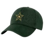 Military baseball cap with embroidered army star, mesh back, and adjustable strapback