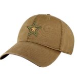 Military baseball cap with embroidered army star, mesh back, and adjustable strapback