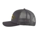 Military star trucker hat with "SELF RELIANT" embroidery, mesh back, and snapback closure