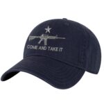 Come and Take It Hat with embroidered AR-15 rifle and patriotic slogan