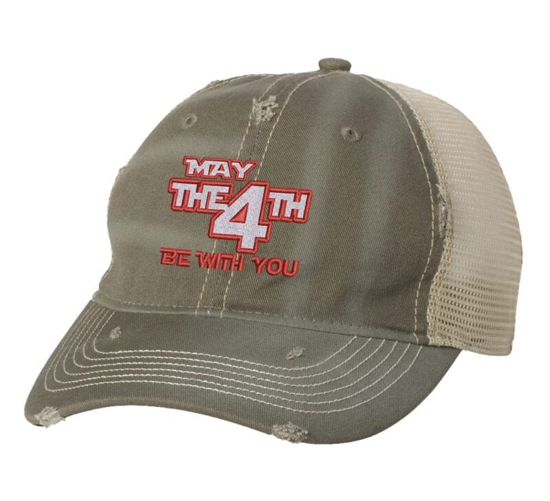May the 4th be with you baseball cap, star wars inspired graphic cap, American 2 Wear apparel, casual patriotic headwear.