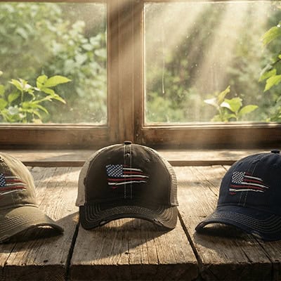 American Flag Distressed hats