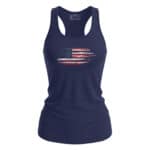 American flag tank top with distressed design, perfect for patriotic events and casual wear.