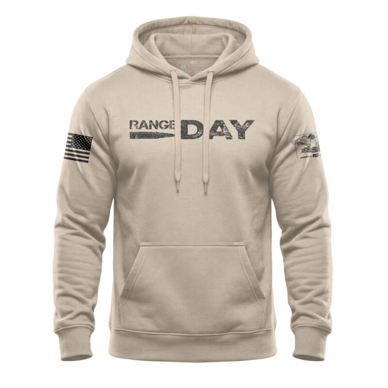Range Day hoodie with tactical design, ideal for cold weather outdoor shooting and training.