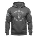 Whiskey Goes In Filters Come Off hoodie with distressed whiskey glass and banner graphic