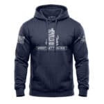 Patriotic hoodie featuring a snake and whiskey bottle with the slogan "Whiskey Won't Tread On Me" in.