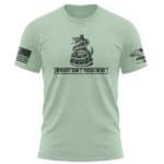 Bold whiskey snake and bottle patriotic tee in mint, small size.